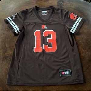 Women’s Brown NFL Team Jersey Odell Beckham JR 13 Cleveland Browns Jersey Medium
